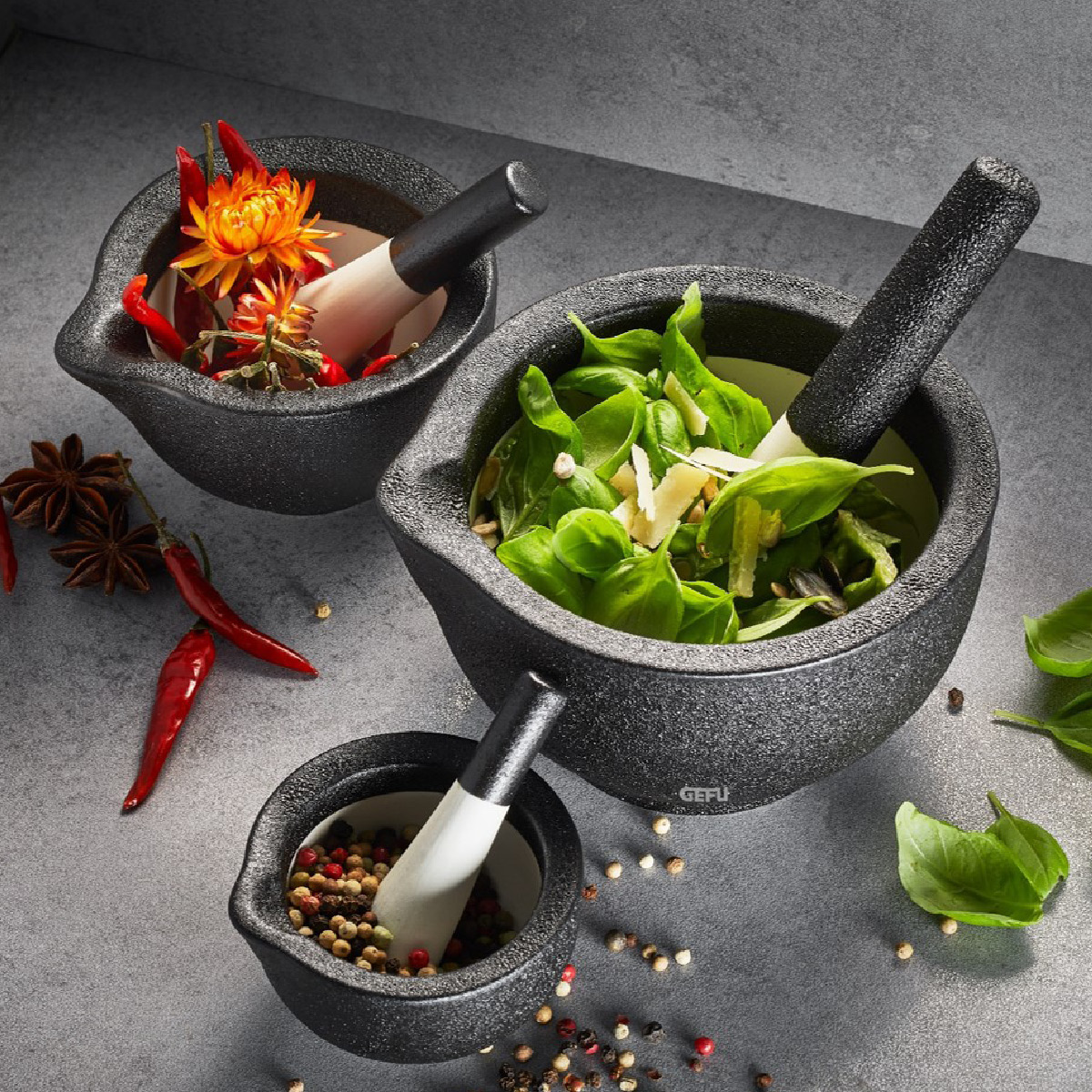 Gefu Mortel Grino 13,5 cm Svart