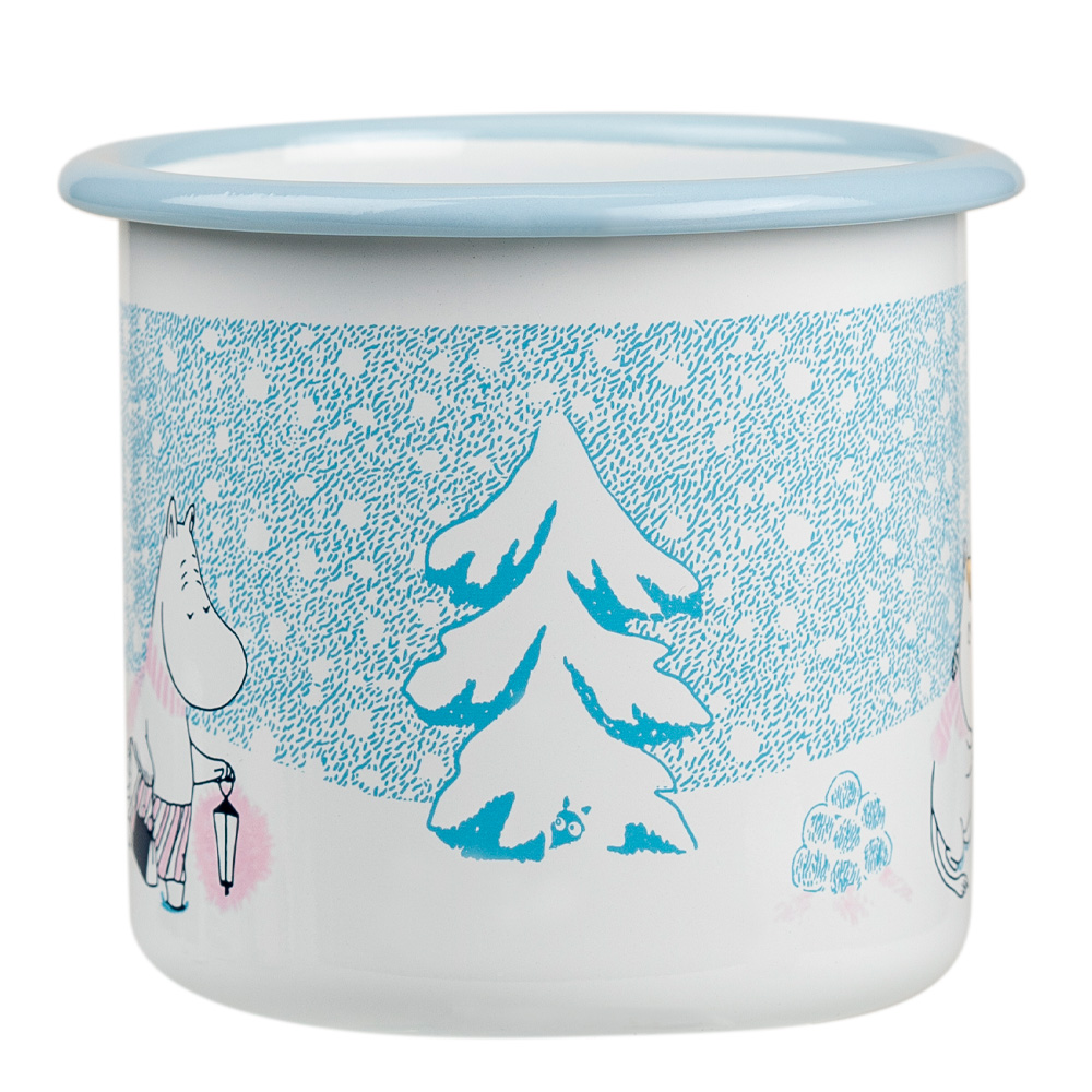 Muurla Mumin Emaljmugg Let it Snow 37 cl Vit