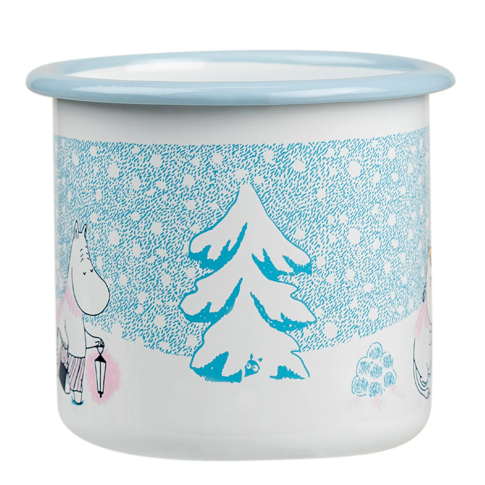 Muurla Mumin Emaljmugg Let it Snow 37 cl Vit