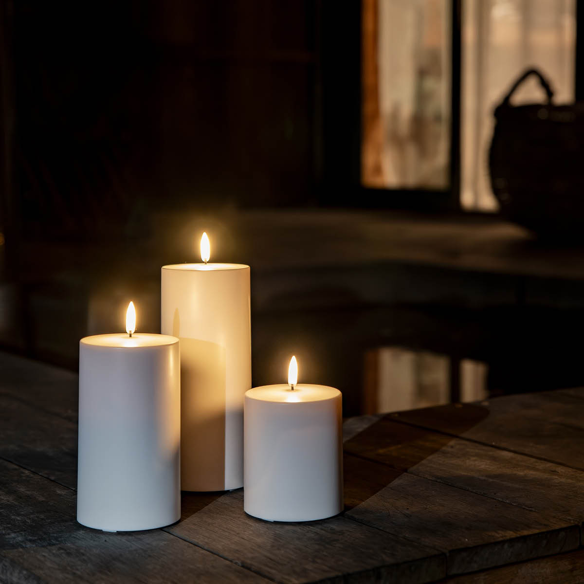 Uyuni Lighting Outdoor LED Pöytäkynttilä 8x15 cm Valkoinen
