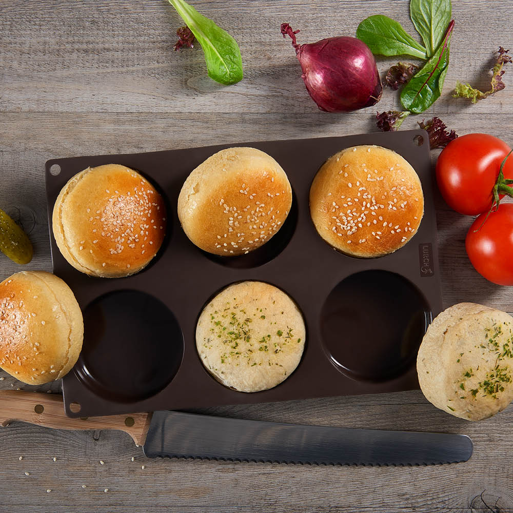 Lurch Flexiform BurgerBun bakform för 6-pack hamburgerbröd à 8,5 cm
