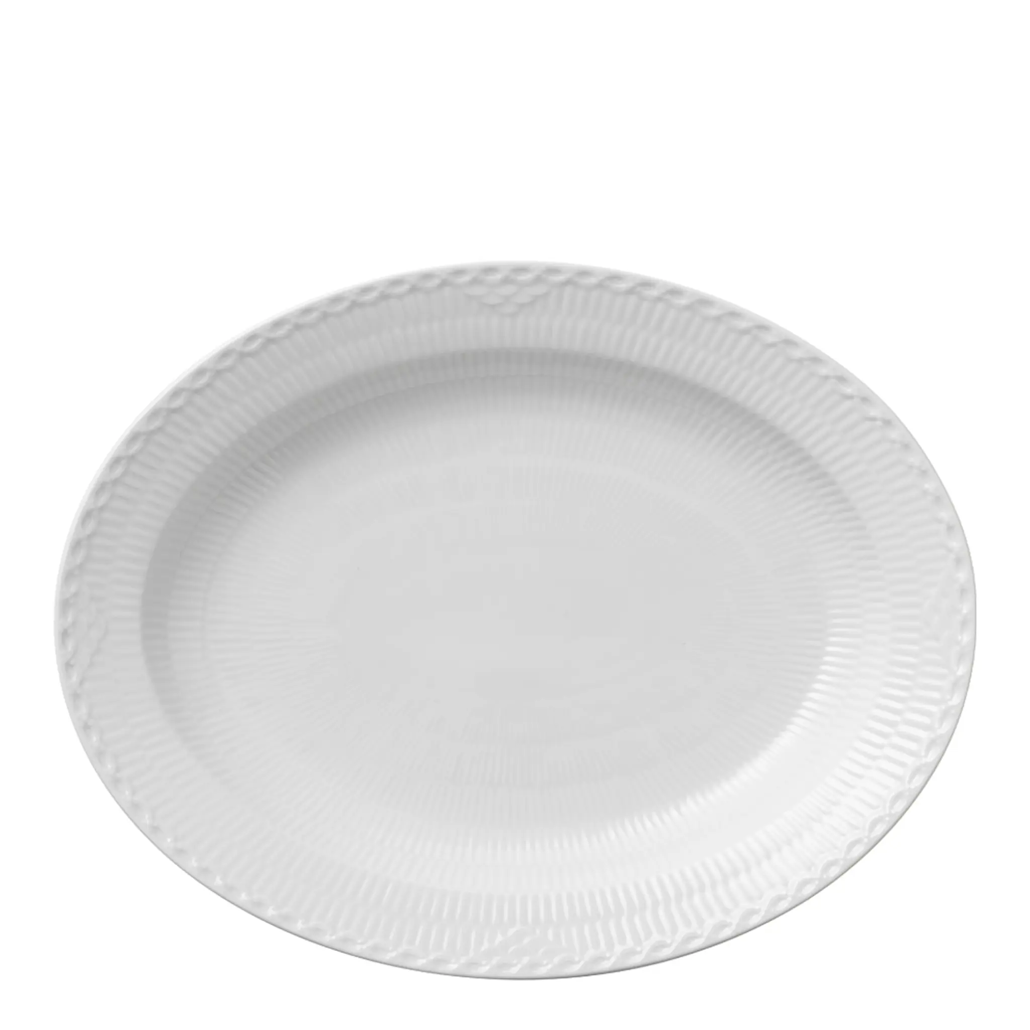 Royal Copenhagen White Fluted Half Lace Fat Oval 36 cm