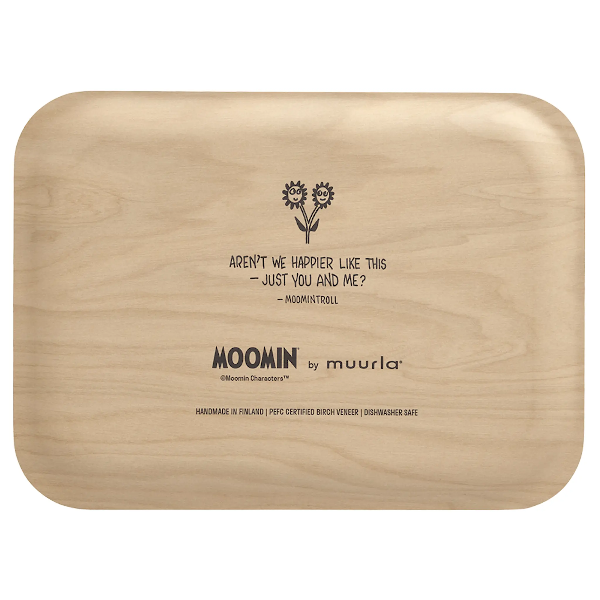 Muurla Mumin bricka 27x20 cm blommor beige