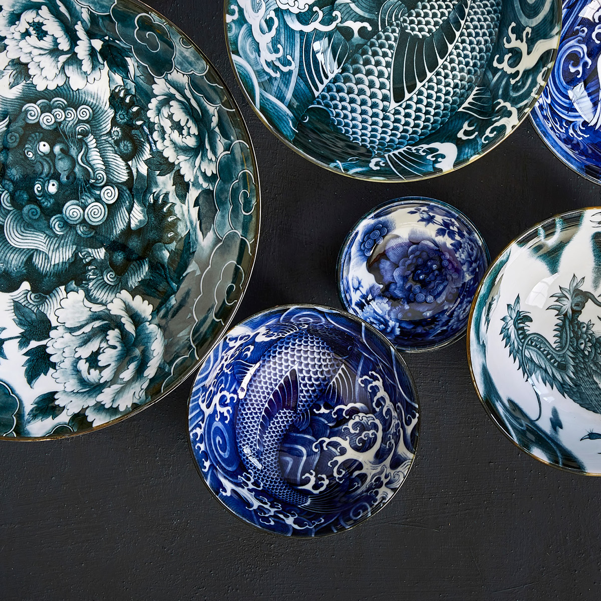 Tokyo Design Studio Japonism carp skål 8,7 cm blue