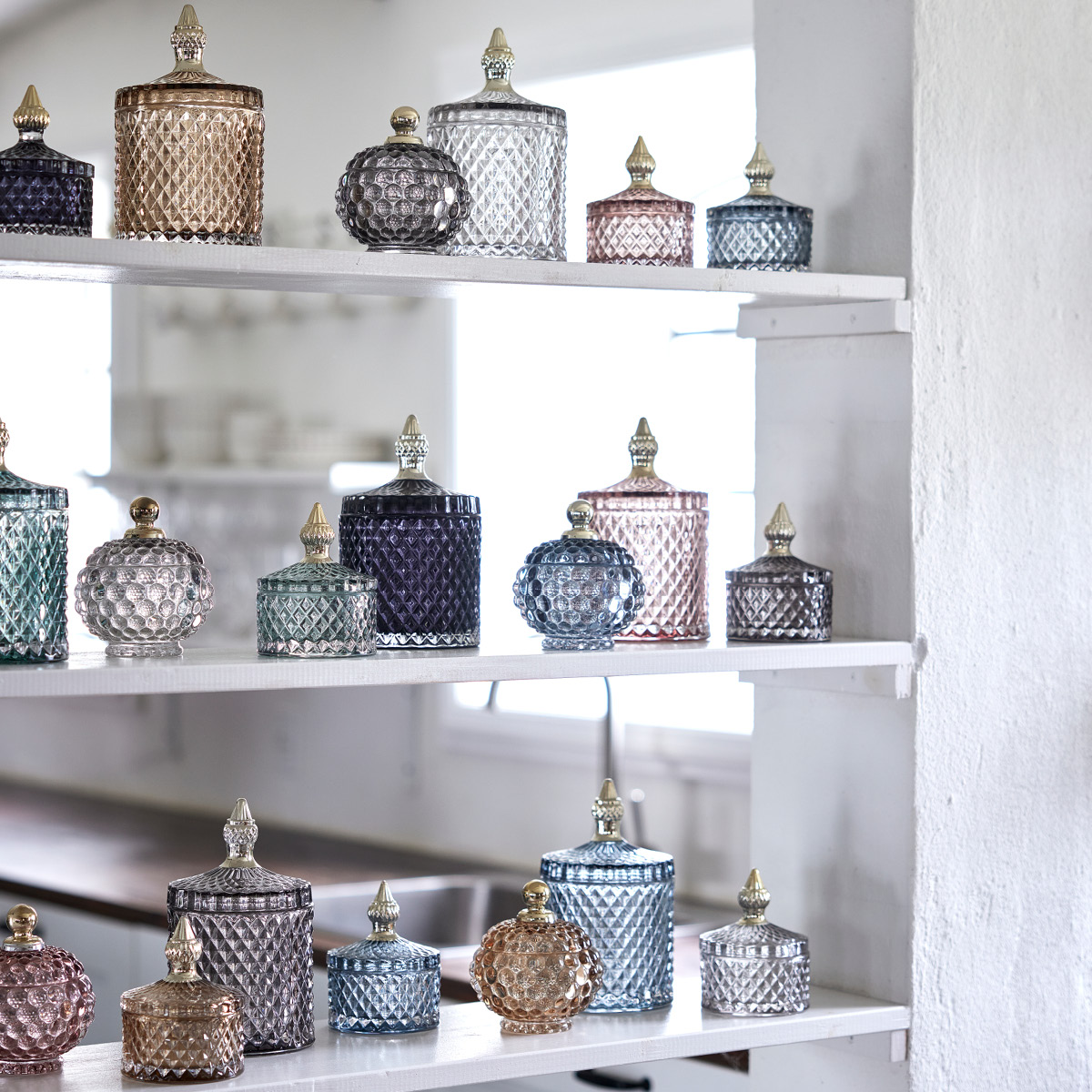 Lene Bjerre Miya burk 17,5 cm ljusgrå