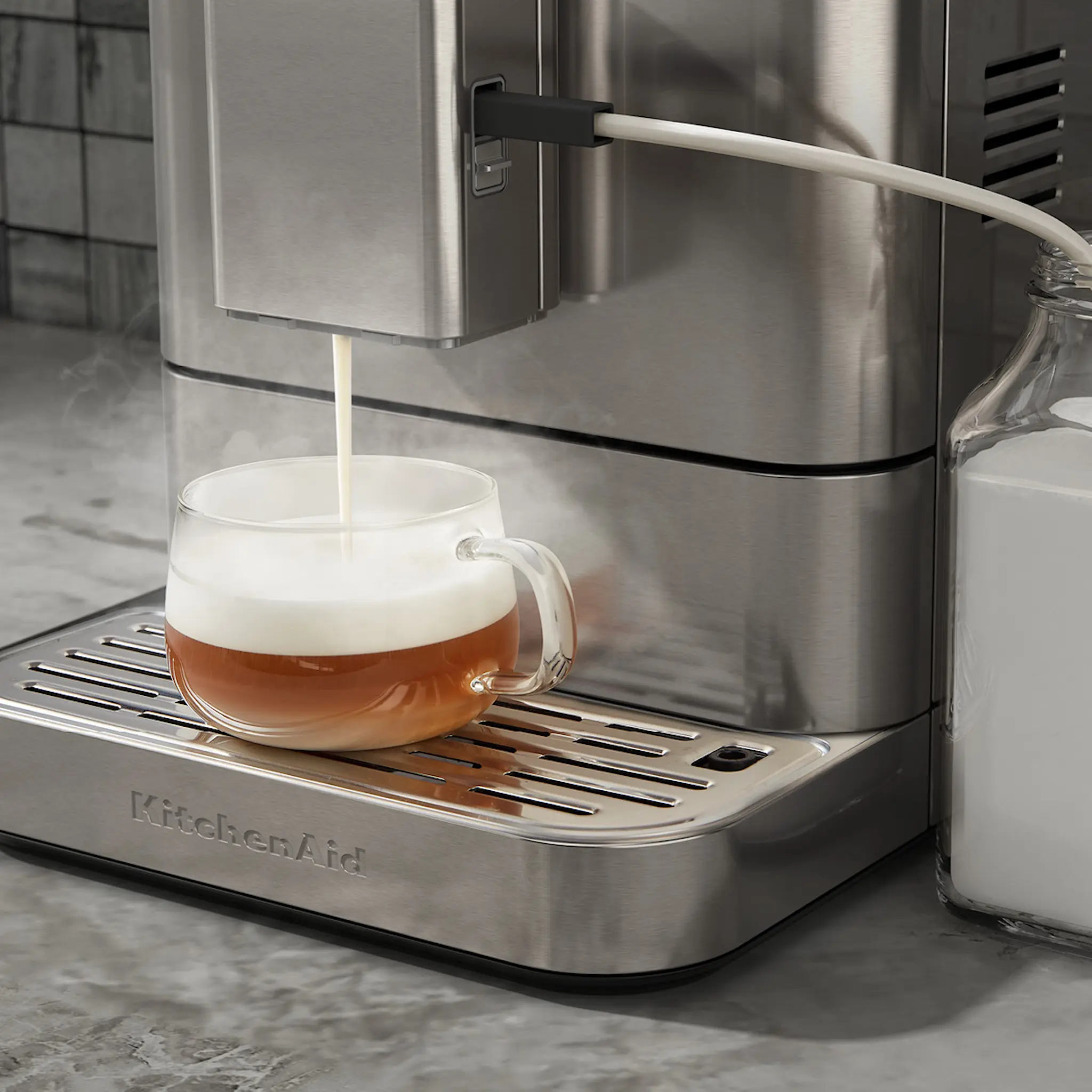 KitchenAid Espressomaskin helautomatisk KF6 rostfritt stål