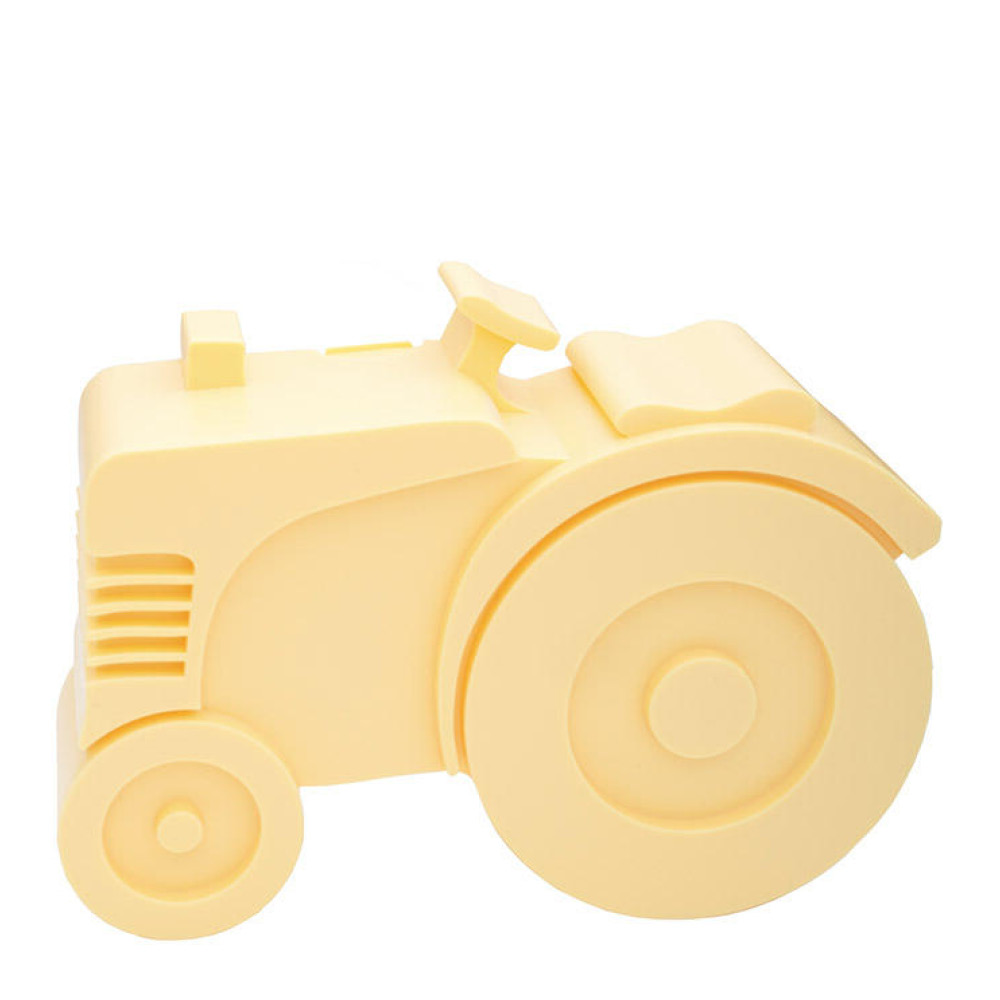 Blafre Traktor matlåda i plast två fack 14x11 cm ljusgul