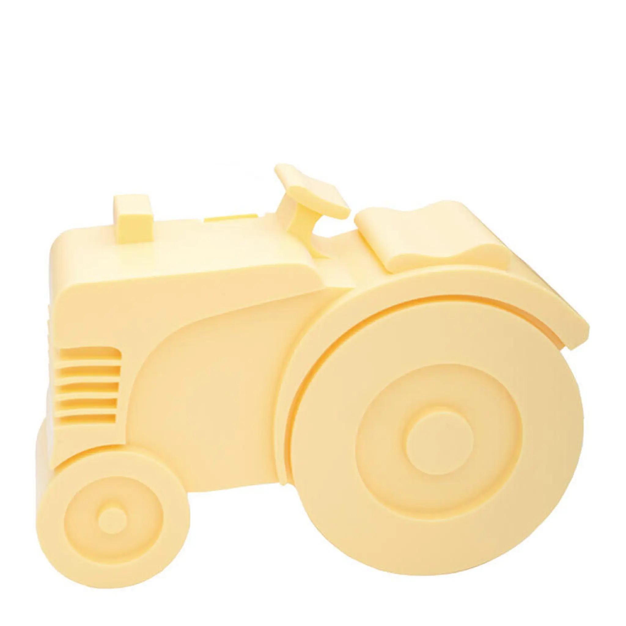 Blafre Traktor matlåda i plast två fack 14x11 cm ljusgul