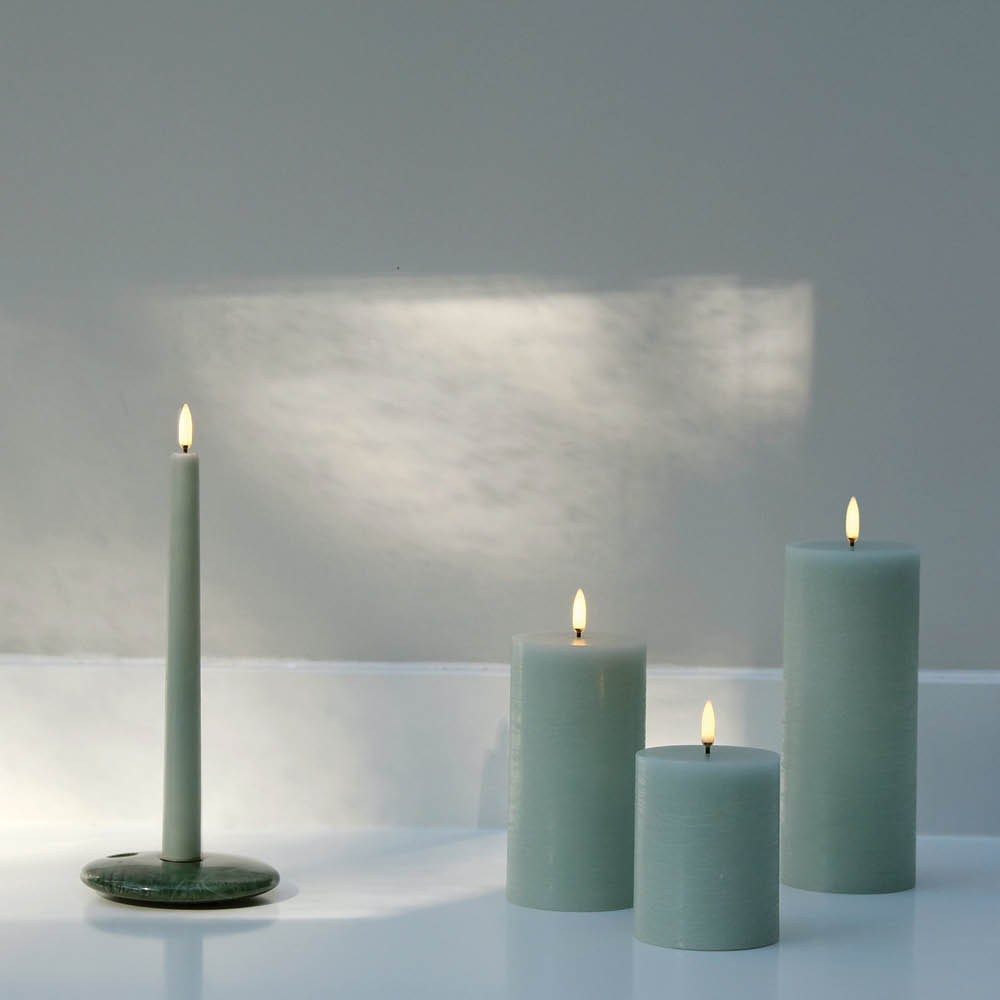 Uyuni Lighting Pillar LED kubbelys 7,8x10,1 cm dusty green