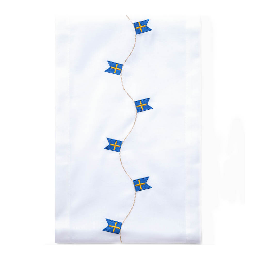 Langkilde & Søn - Kaitaliina Ruotsin liput 175x30 cm Sininen/Keltainen