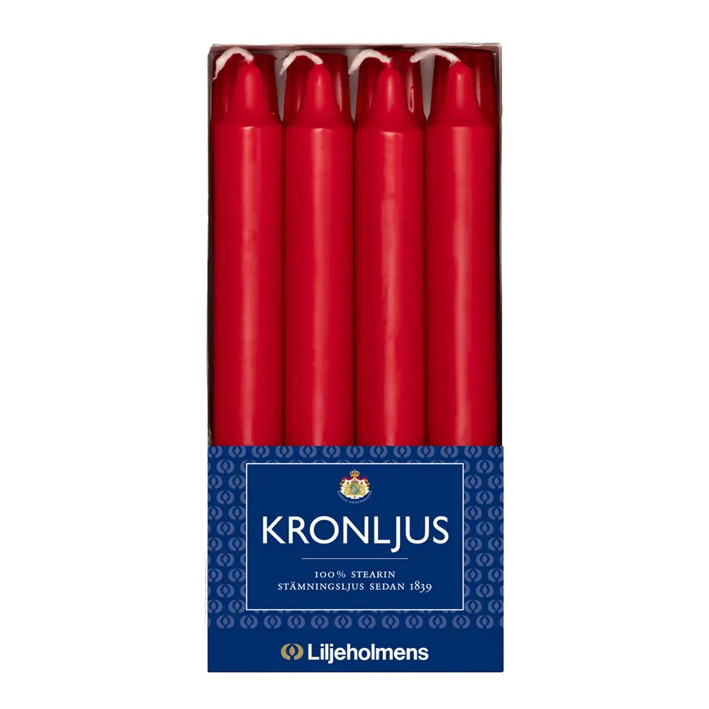 Kruunukynttilä 20,6 cm 8 kpl Punainen