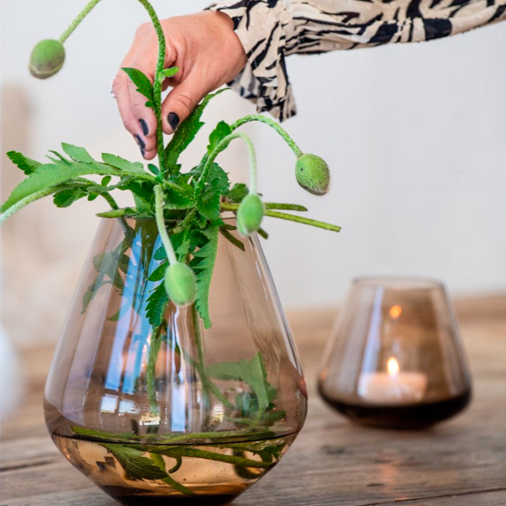 Magnor Rocks stormlykt/vase 22 cm topaz