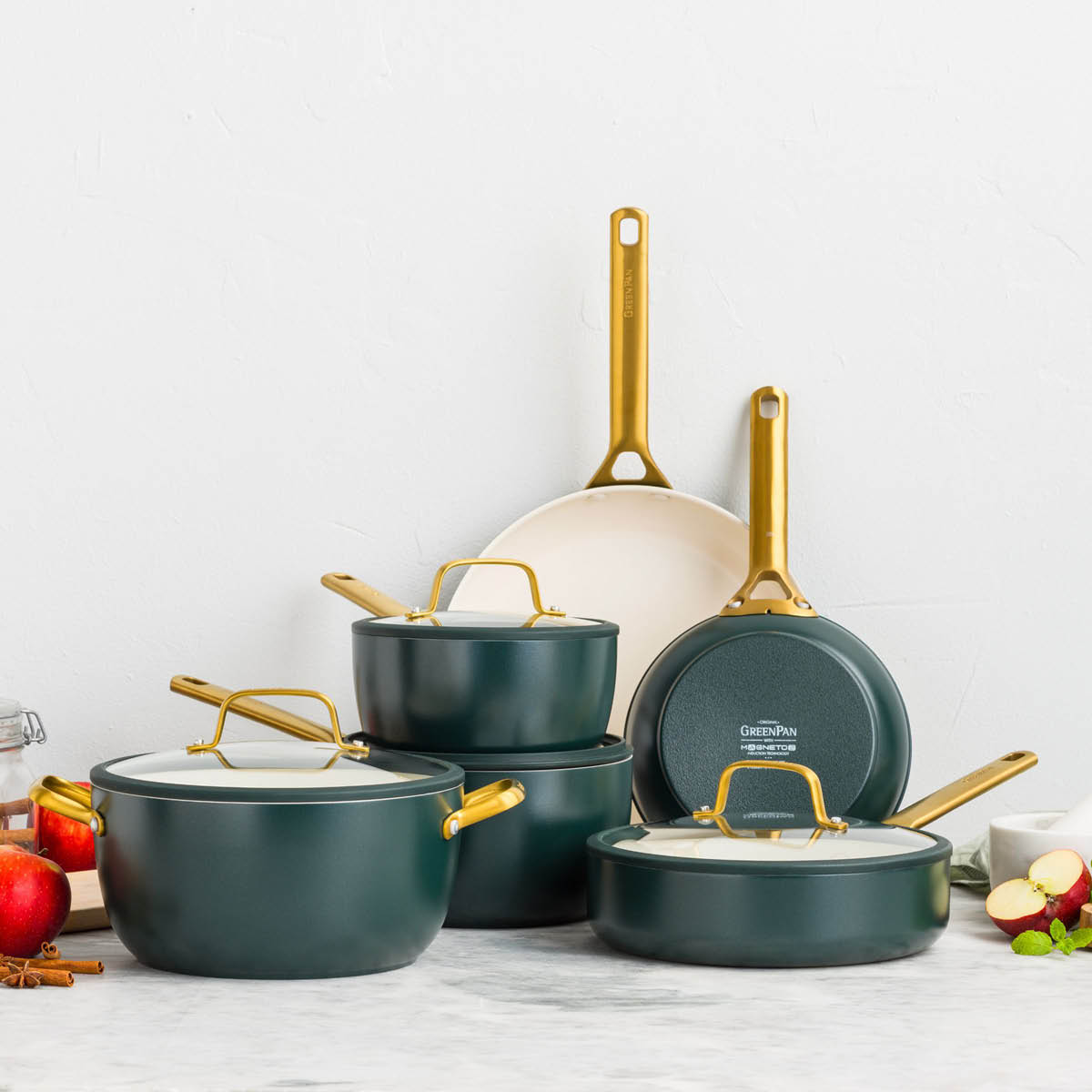 GreenPan Padova Reserve paistinpannusetti 20+26 cm Pine Green