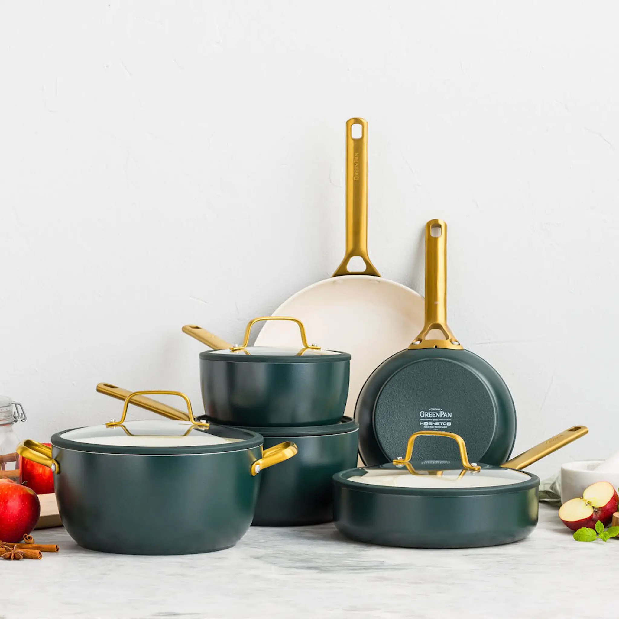 GreenPan Padova Reserve paistinpannusetti 20+26 cm Pine Green