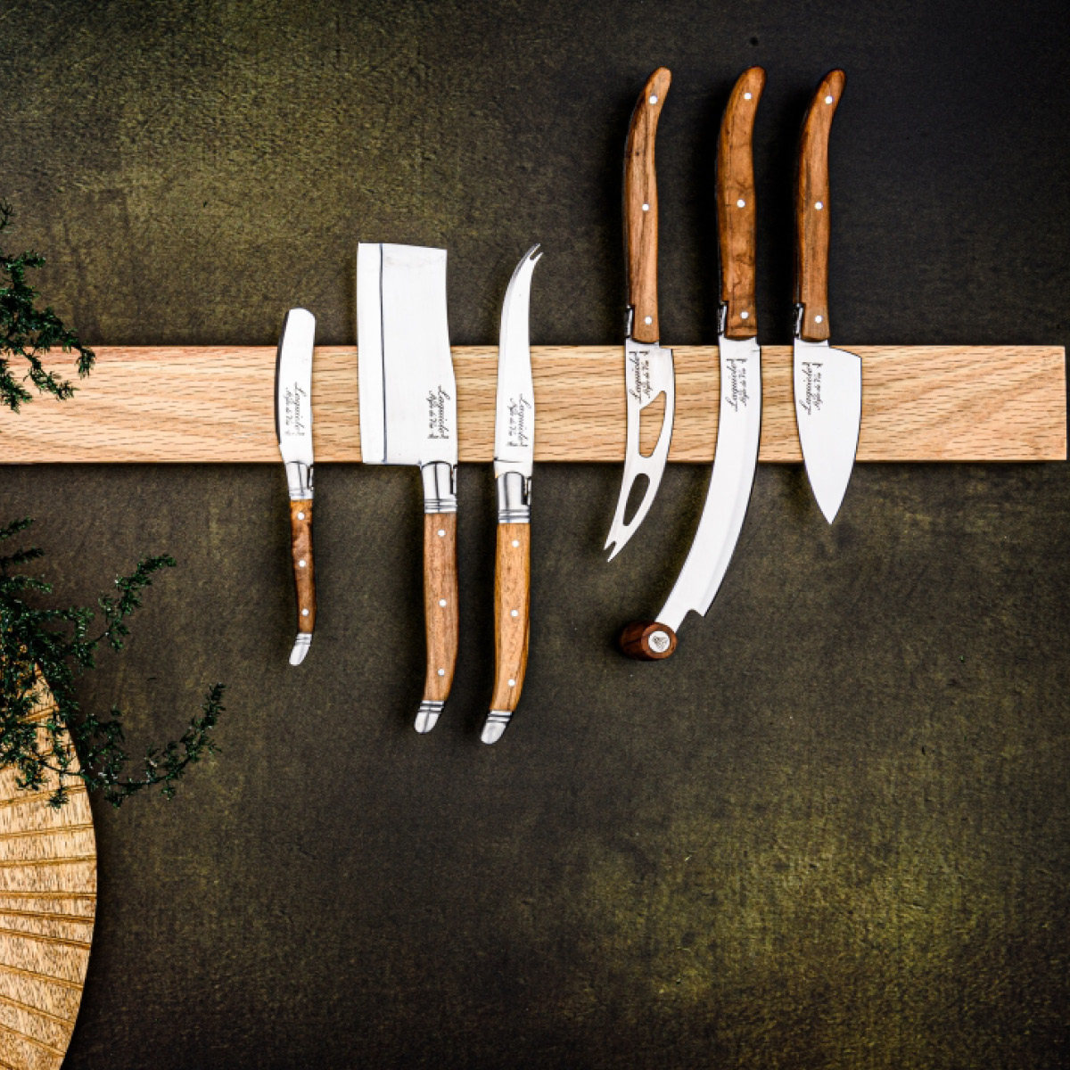 Laguiole Style de Vie Ostekniver 3 stk olive