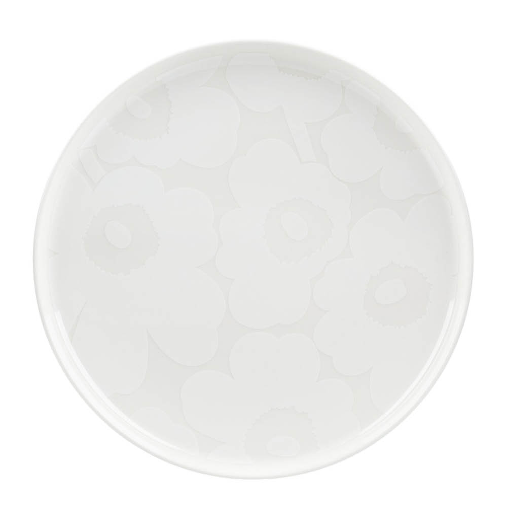 Marimekko Oiva Unikko tallerken 25 cm hvit