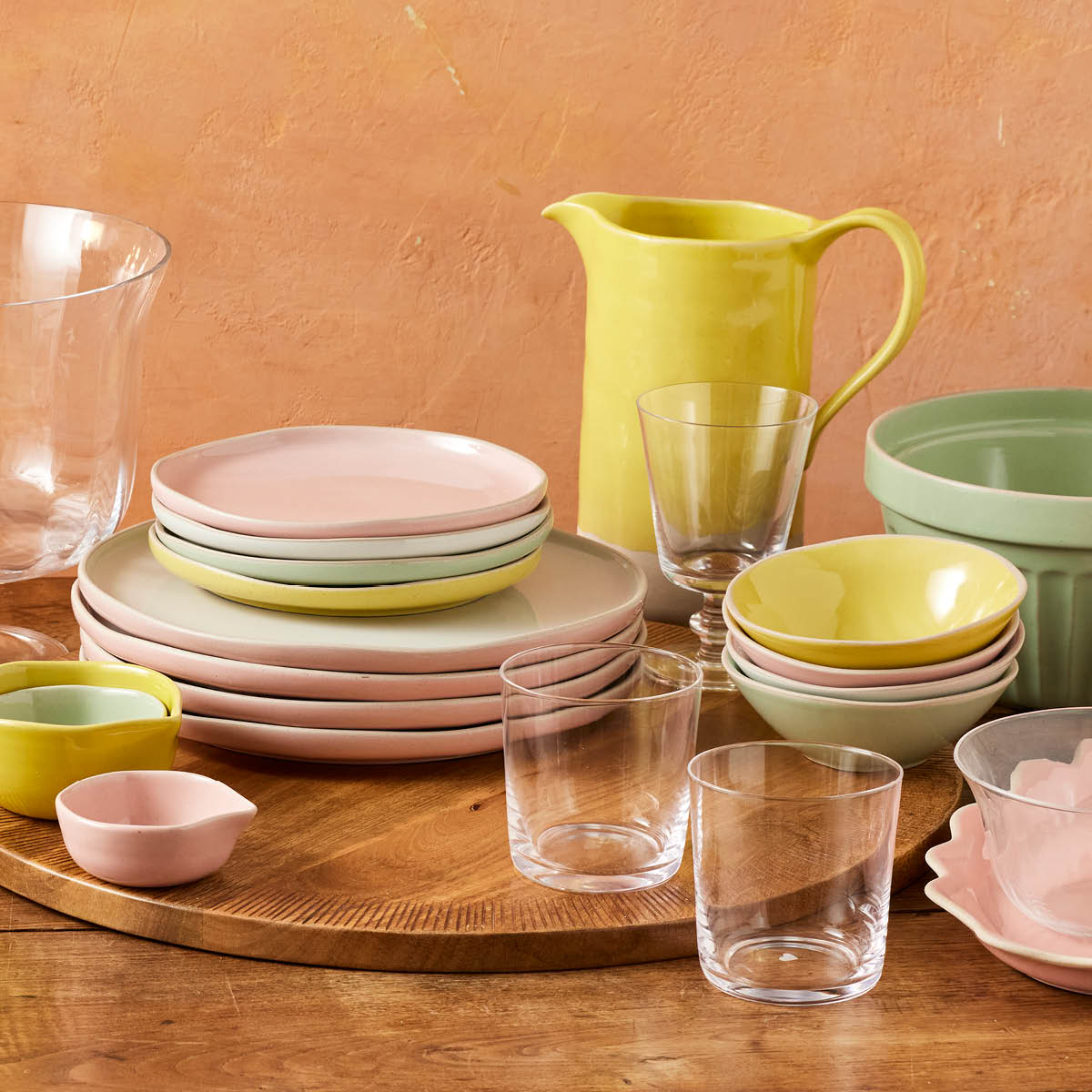 Jamie Oliver Big Love assiett 19 cm 4-pack rosa/vit/grön/gul