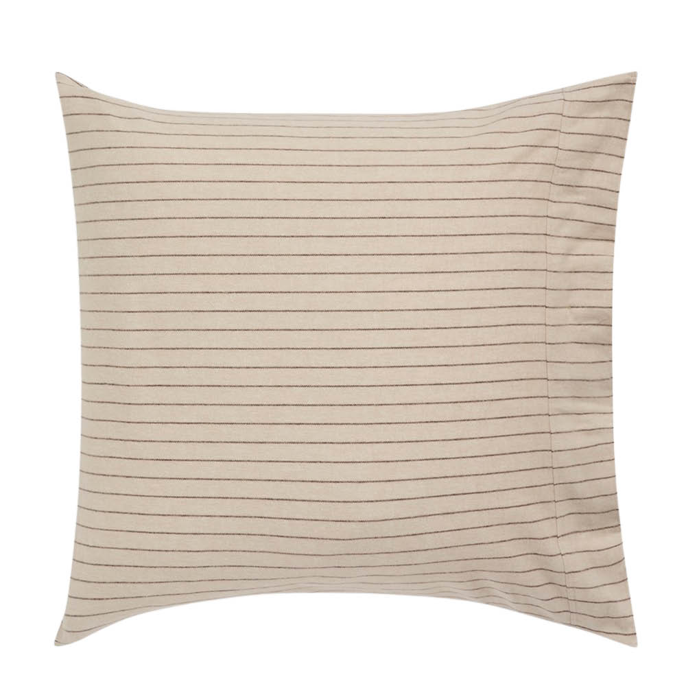 Lexington Örngott 50x60 cm bomullsflanell pinstriped beige/brun