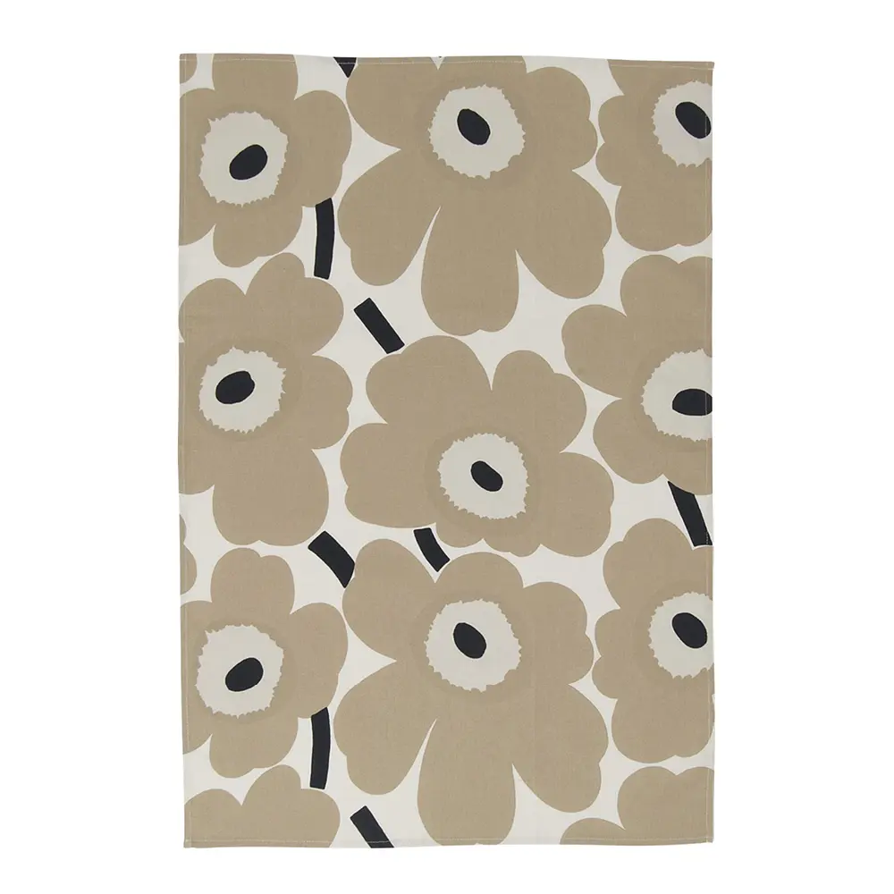 Pieni Unikko Keittiöpyyhe 47x70 cm 2 kpl Valkoinen/Beige/Tummansininen