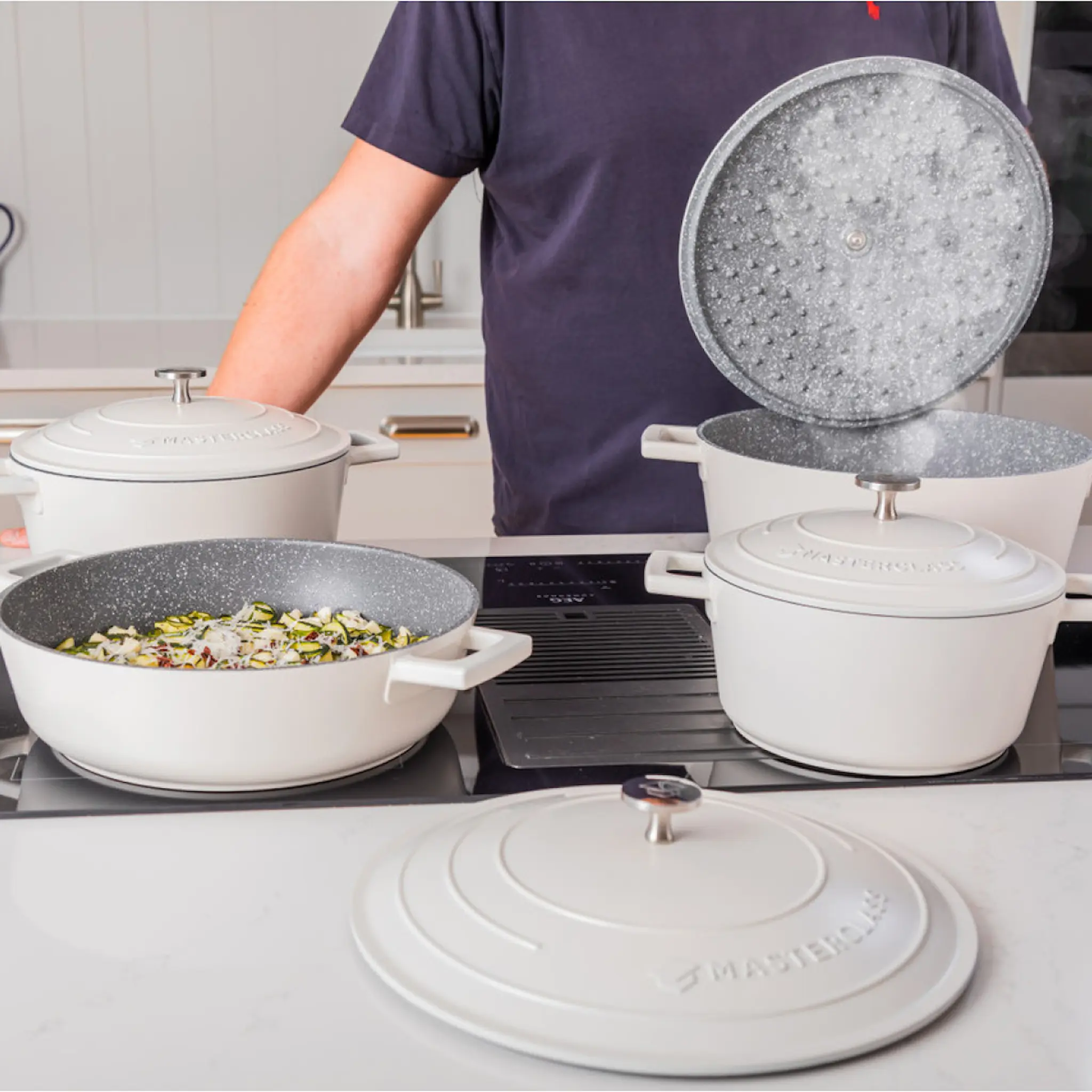 MasterClass Cast Aluminium gryta 5 L creme