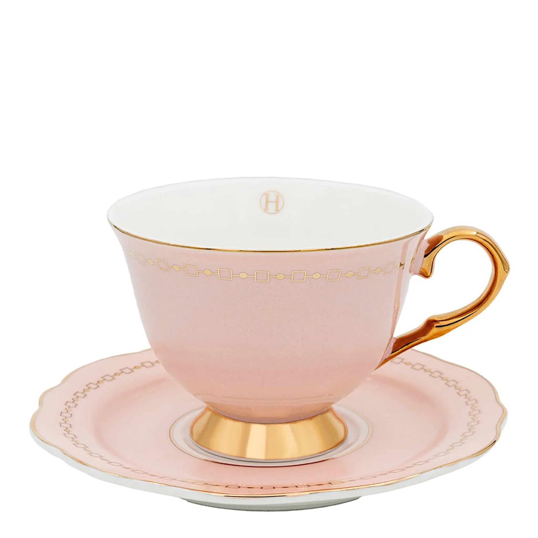 Hilke Kopp med Fat 22 cl Anima Cielo Rosa/Guld