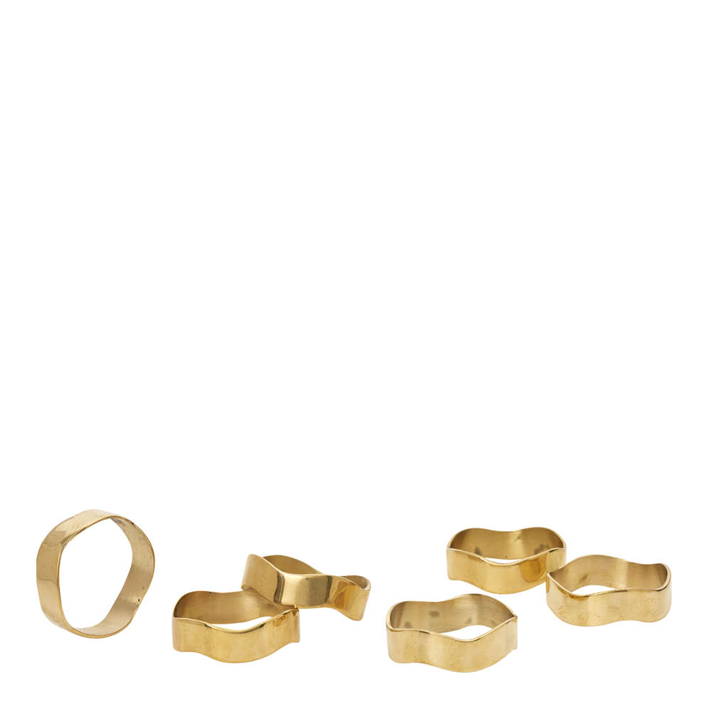 Broste Copenhagen Zina Lautasliinarengas 4,5x10,5 cm 6 kpl Messinki