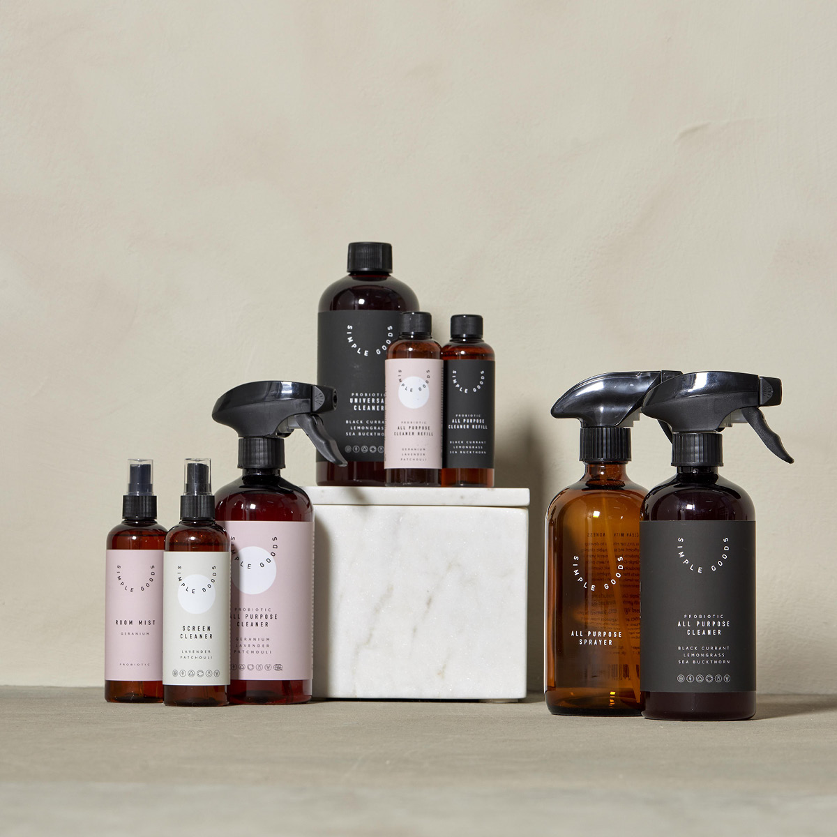 Simple Goods Geranium rengjøringsspray 500 ml lys rosa