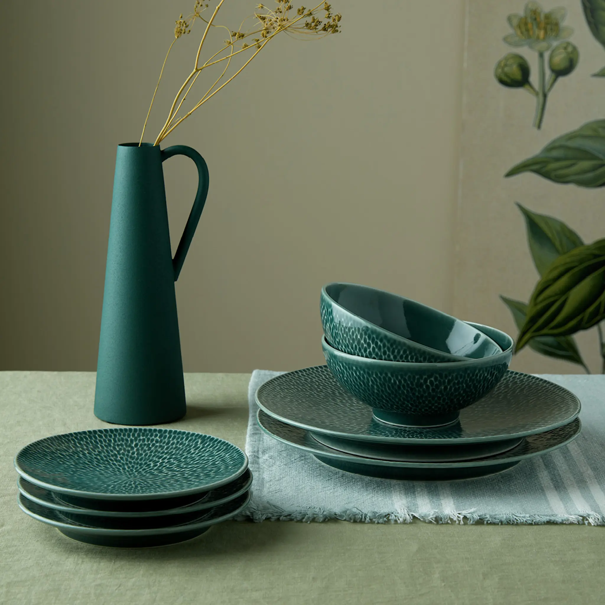 Denby Carve Green assiett 17,5 cm grön