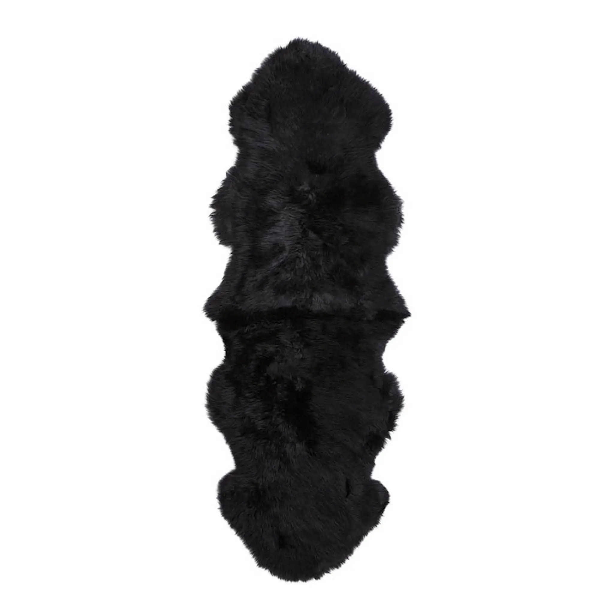 Natures Collection Fårskinn New Zealand lång ull 160 cm black