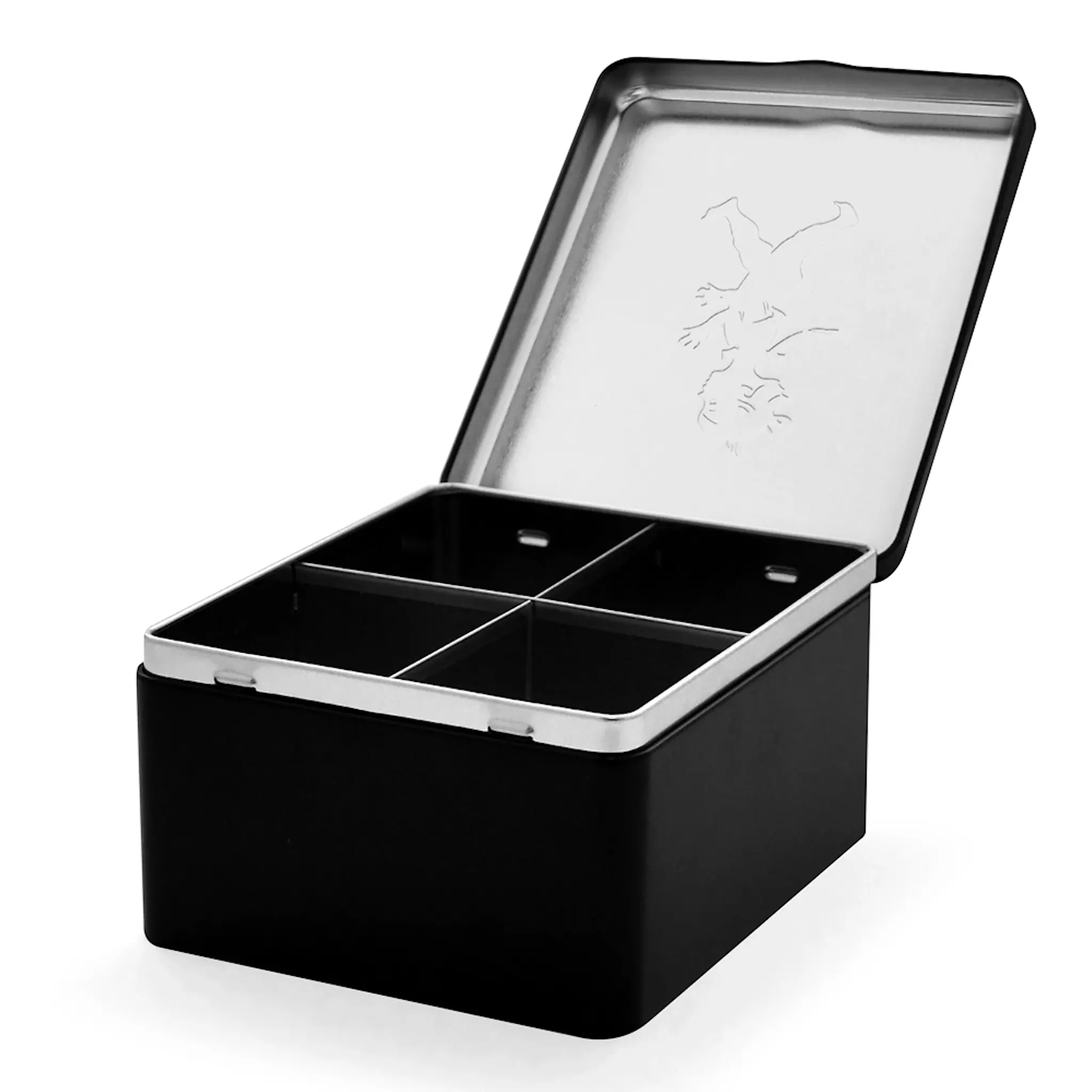 SOLSTICKAN Teepurkki 4 lokeroa Mattamusta