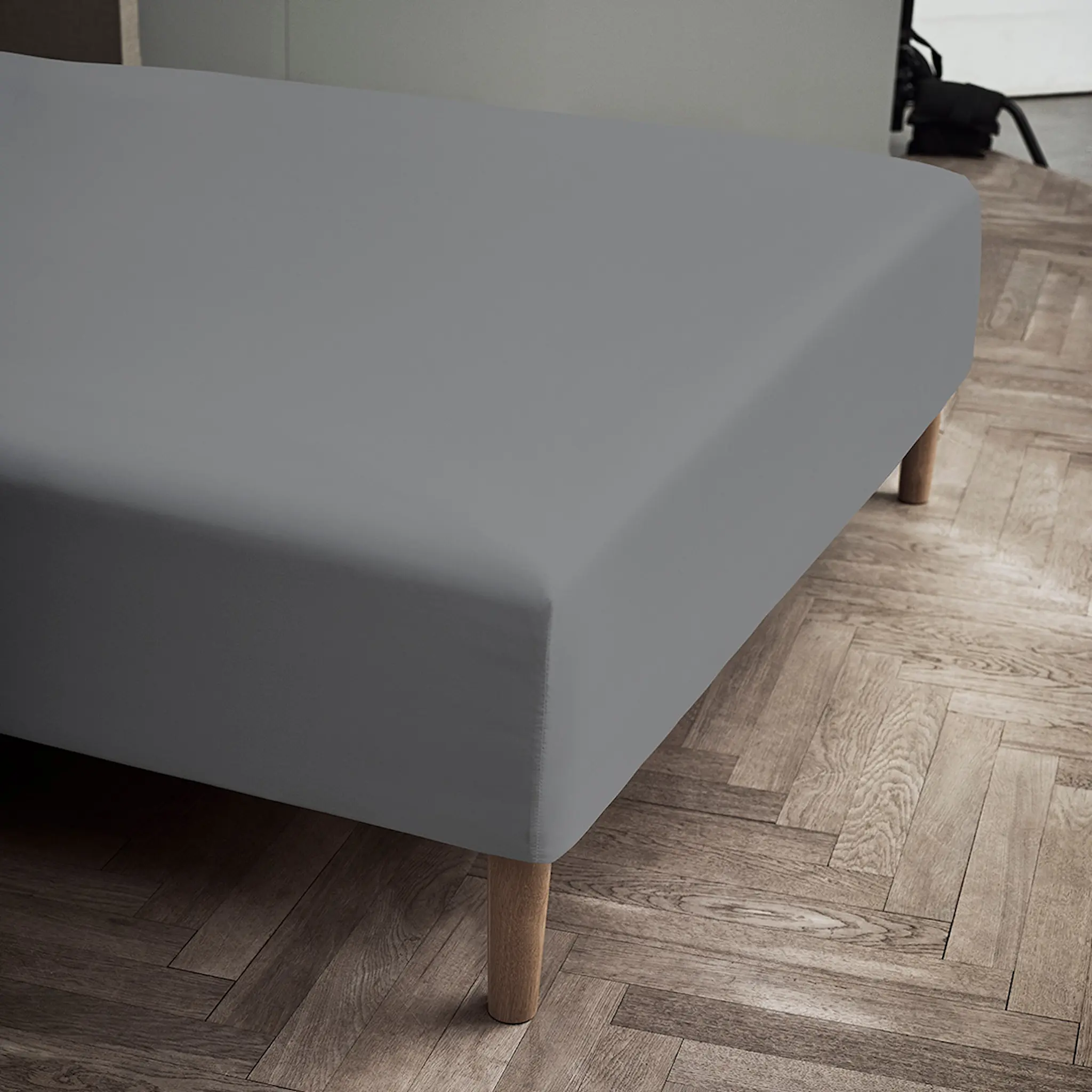 Juna Percale Dra-På-Lakan 90x30x210 cm Grå