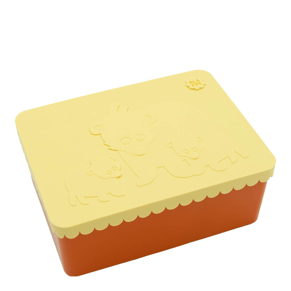 Blafre Björn matlåda plast tre fack 14x19 cm ljusgul/orange