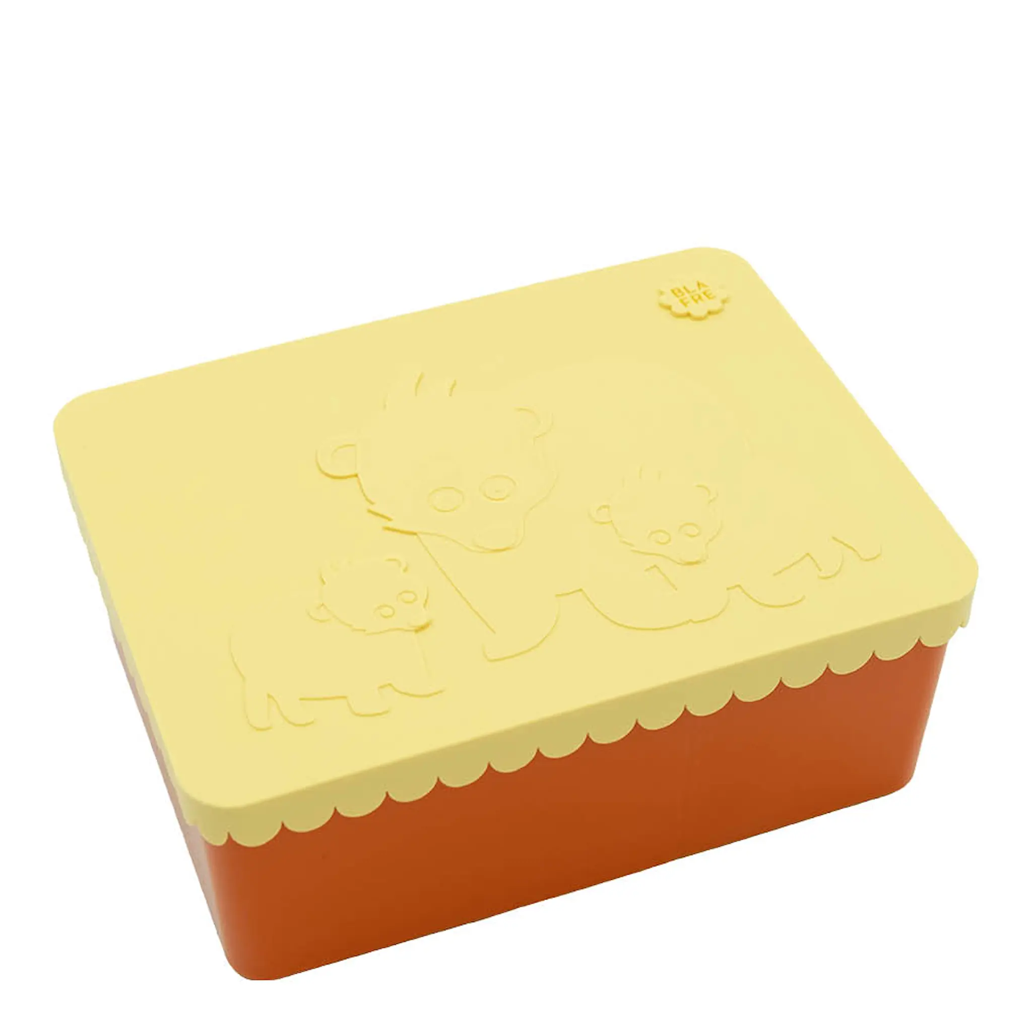Blafre Björn matlåda plast tre fack 14x19 cm ljusgul/orange