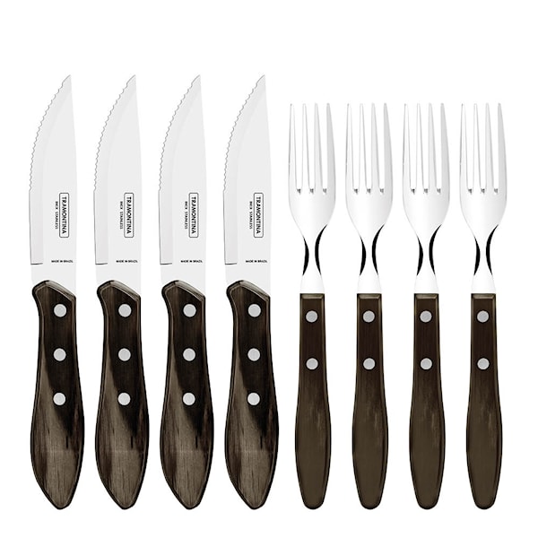 Churrasco grillbestick 8 delar brun