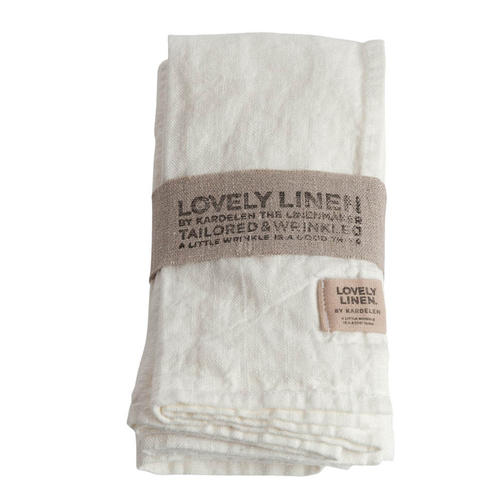 Lovely Linen - Lovely lautasliina pellava 45x45 cm 4 kpl Off-White