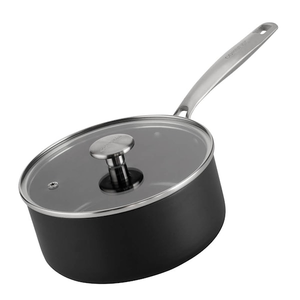 Element kastrull keramisk med glaslock 18 cm 3,7 L svart