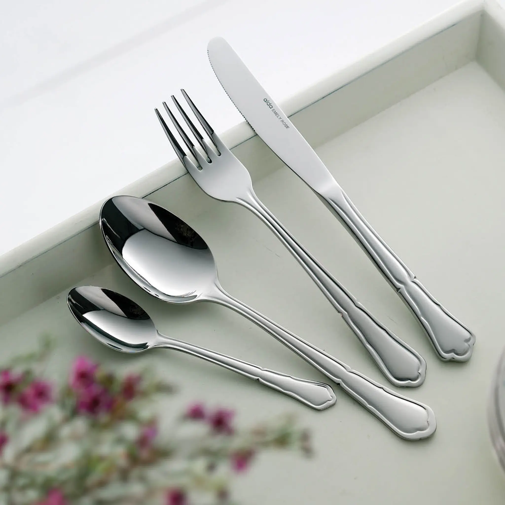 Aida Emely Rose bestickset 24 delar stål