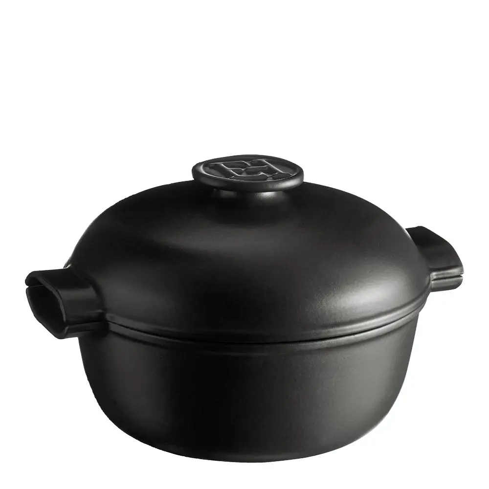 Emile Henry Cocotte pata 30x27 cm Tummanharmaa