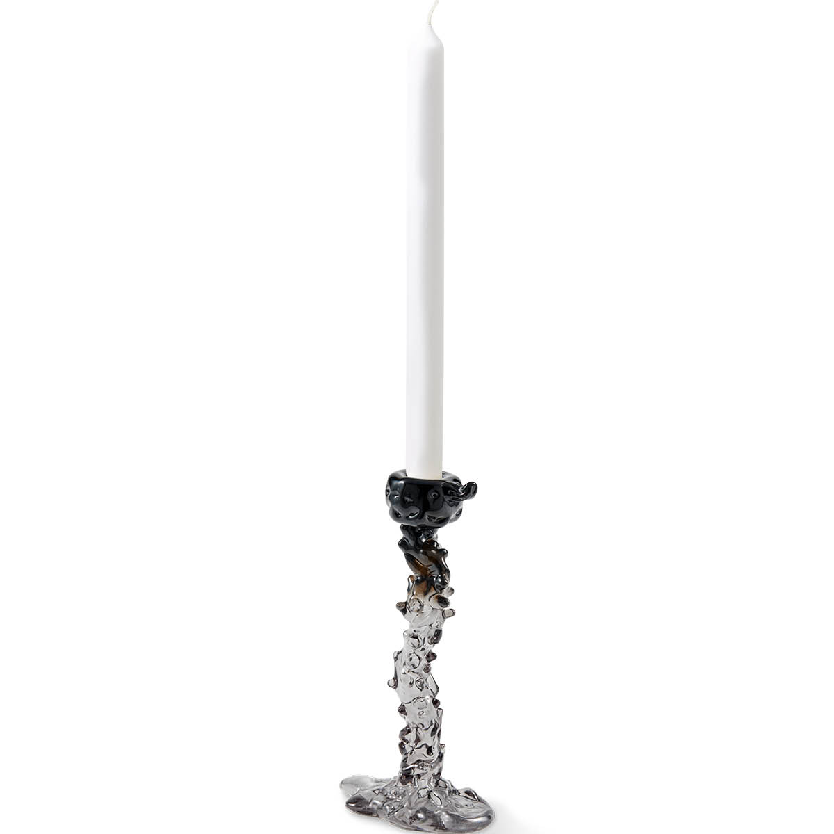 Pols Potten Drip ljusstake i glas L 25 cm svart
