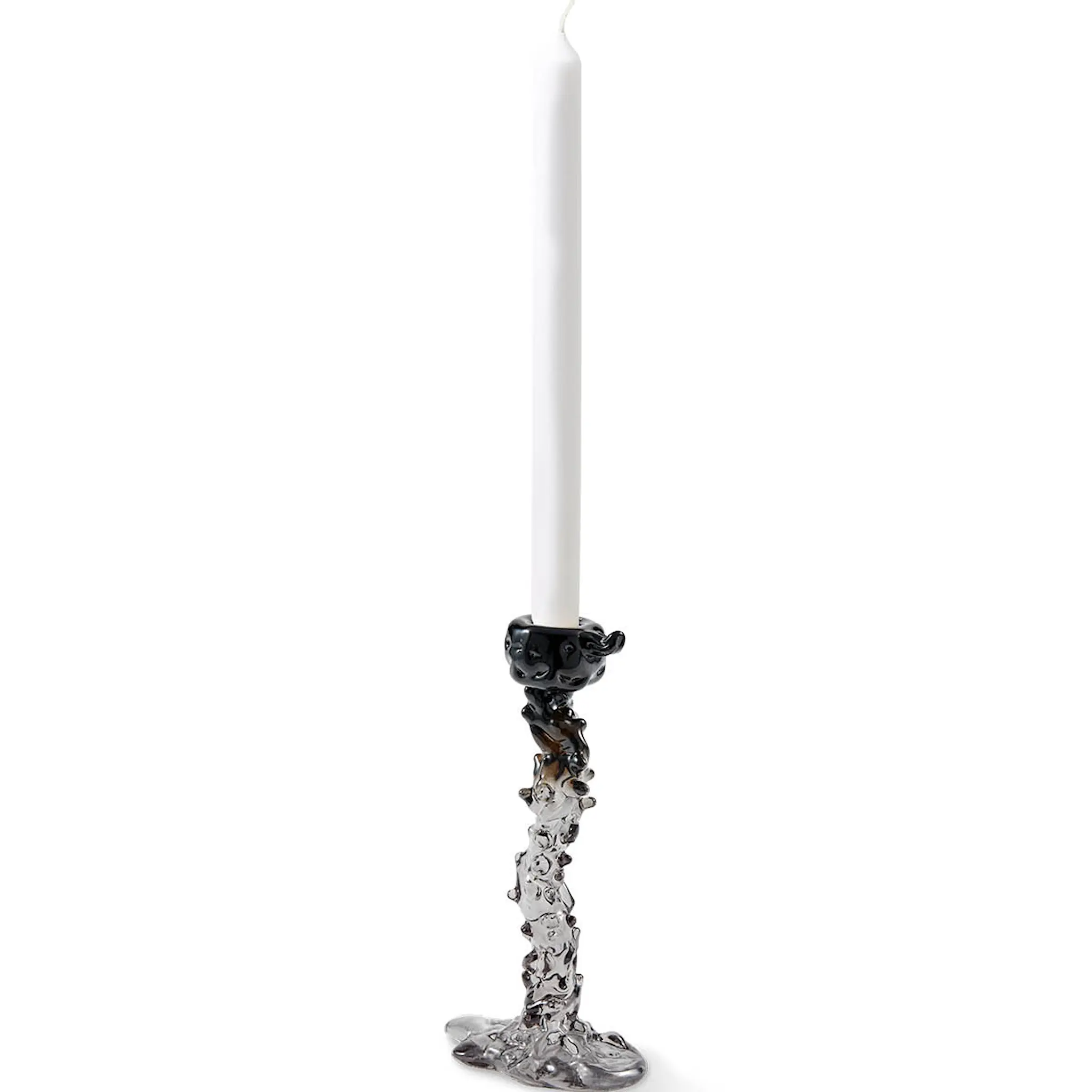 Pols Potten Drip ljusstake i glas L 25 cm svart