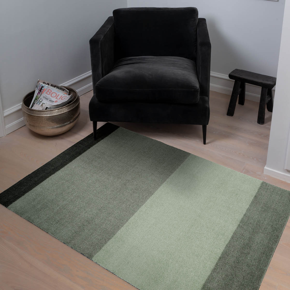 Tica Copenhagen Stripes Horizontally golvmatta 120x67 cm grön