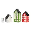 Portree keramikhus LED 3 delar vit/röd/grön