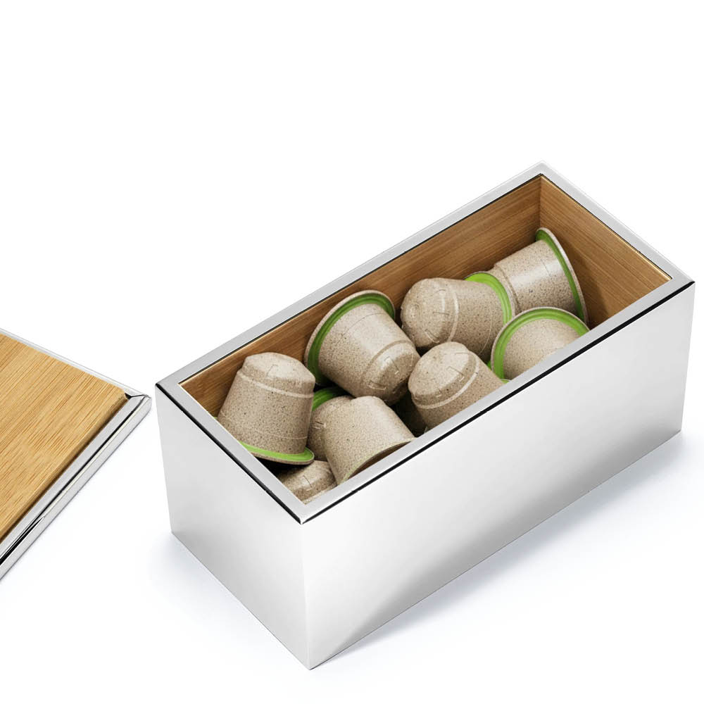 Sjöstrand Kapselholder etui til 20 kaffekapsler stål