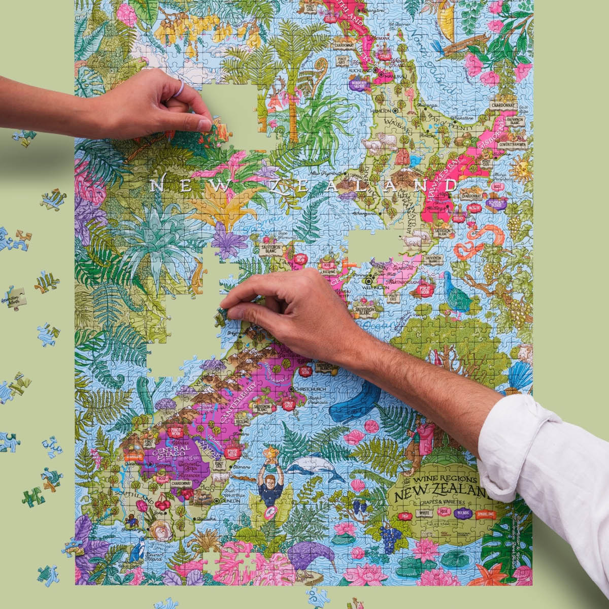 Water and Wines Vinpussel - Nya Zeeland 1000 bitar Grön