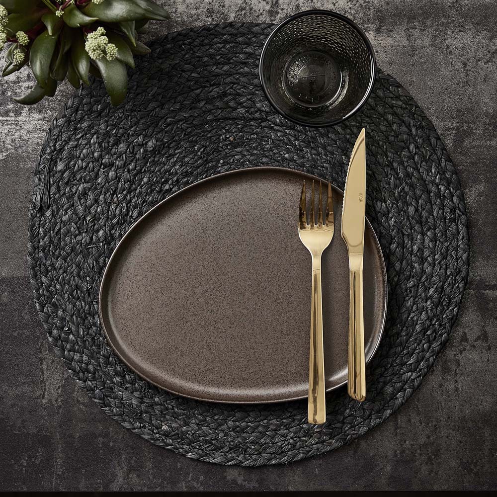 Aida Raw organic tallerken 29x25 cm metallic brown