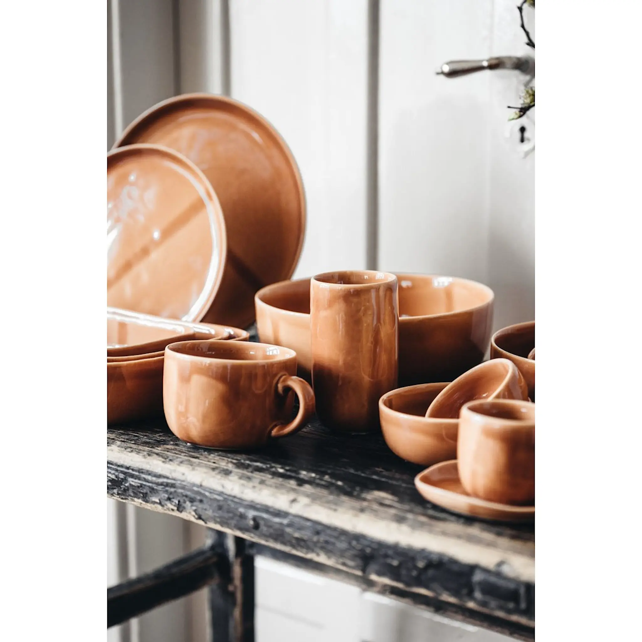 Heirol Heirol x Nosse Svelte Kahvikuppi ja aluslautanen 12 cl Terracotta