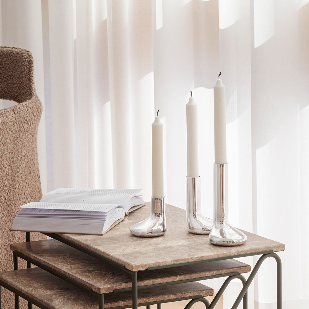 Eva Solo Mellow Kynttilänjalka 17 cm Hopea