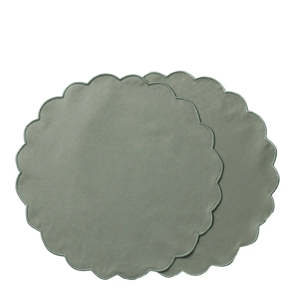 Scallopped Pöytätabletti 36 cm 2 kpl Vihreä