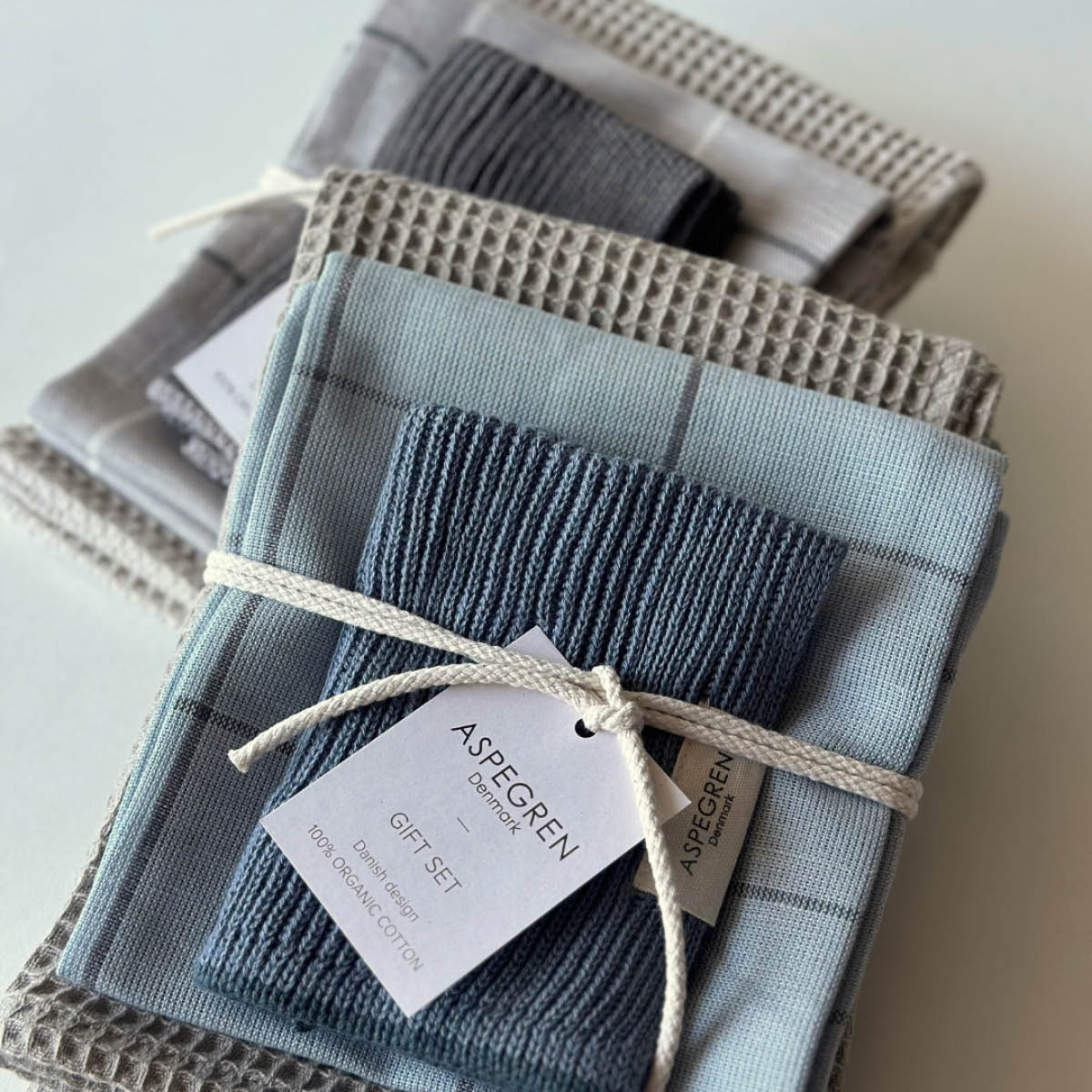 Aspegren Gåvoset 2 kökshanddukar & 1 disktrasa blue cheese