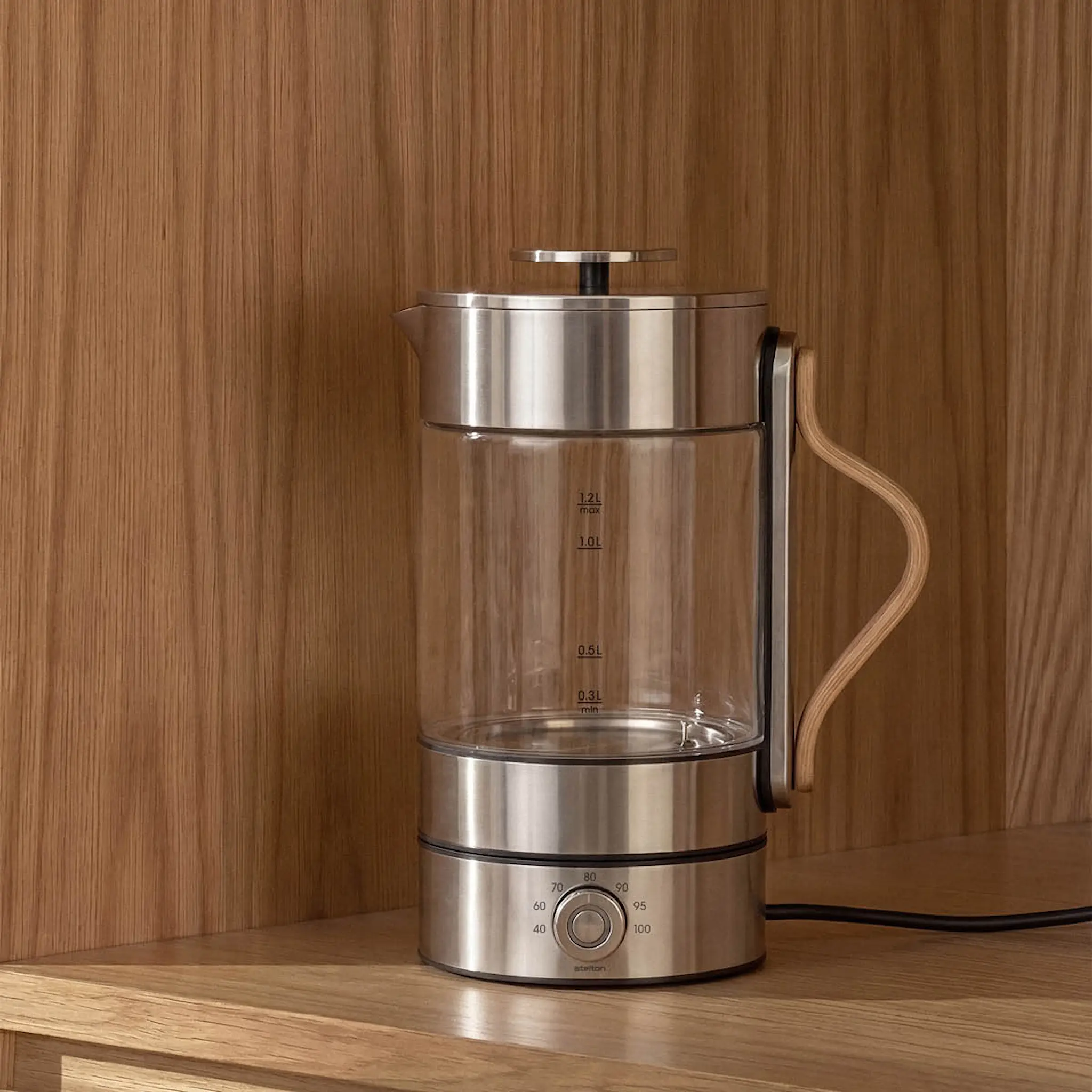 Stelton Emma vattenkokare 1,2L clear/steel